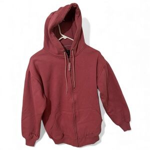 Lakin McKey by Key Brand Brick Red Full Zip Hoodie Sweatshirt Small Regular
